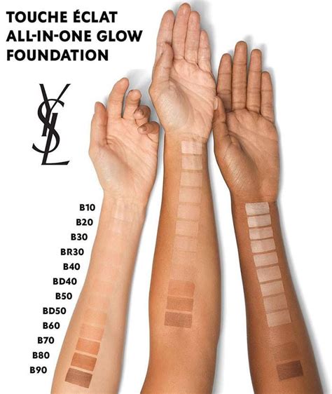 ysl foundation all in one glow|touche eclat colour chart.